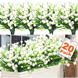 Turnmeon  20 Bundles Outdoor Artificial Flowers